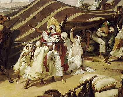 1843年5月16日从Abd al-Kader手中夺取Smala`Prise De La Smala D\’abd-el-kader, 16 Mai 1843 by Emile Jean Horace Vernet