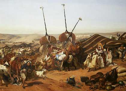 阿布德·卡德尔（Abd al-Kader）的《斯马拉》（Smalah）插图，1843年`Prise de la Smalah d\’Abd-el-Kader, 1843 by Emile Jean-Horace Vernet