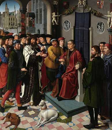 坎比西斯的判决，西斯姆尼斯的逮捕`The Judgment of Cambyses, Arrest of Sisamnes by Gerard David