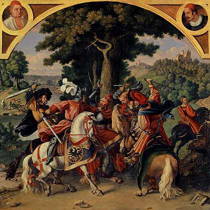 阿尔伯特国王在温迪斯附近被暗杀`The Assassination of King Albert near Windisch by Hieronymus Hess