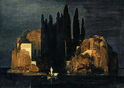 死亡之岛，1880年`The Isle of the Dead, 1880 by Arnold Bocklin