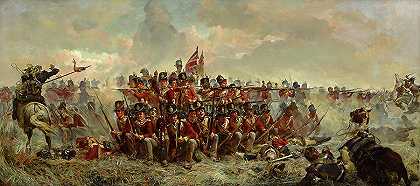 四臂第28团`The 28th Regiment at Quatre Bras by Elizabeth Butler