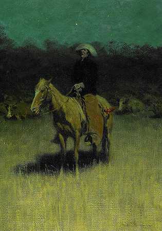 牛仔摇篮曲，1906年`Cowpuncher\’s Lullaby, 1906 by Frederic Remington
