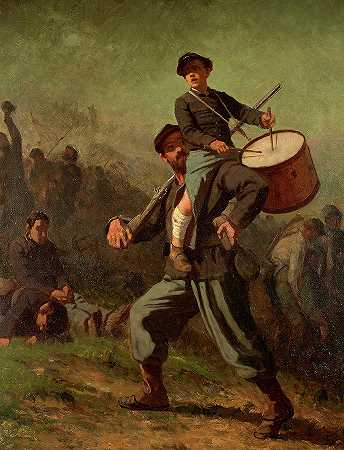 受伤的鼓手男孩，1869年`Wounded Drummer Boy, 1869 by Jonathan Eastman Johnson