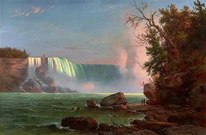 尼亚加拉瀑布，1855年`Niagara Falls, 1855 by Regis Francois Gignoux