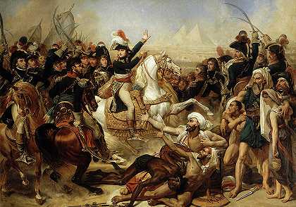 拿破仑·波拿巴在金字塔战役前向军队发表演说`Napoleon Bonaparte haranguing the army before the Battle of the Pyramids by Antoine-Jean Gros