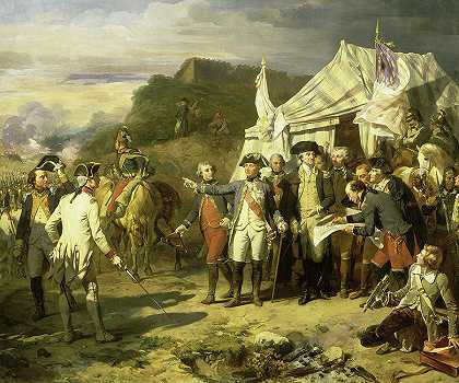 约克城围城，1781年10月17日`Siege of Yorktown, 17th October 1781 by Auguste Couder