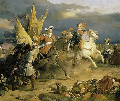 维拉维西奥萨战役，1710年`Battle of Villaviciosa, 1710 by Jean Alaux