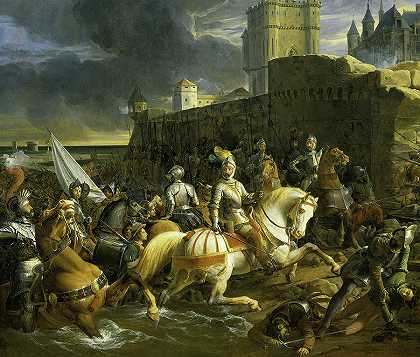 弗朗西斯攻占加莱，围攻加莱，1558年`The Taking of Calais by Francis, The Siege of Calais, 1558 by Francois-Edouard Picot