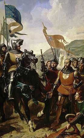 科切里尔之战`Battle of Cocherel by Charles-Philippe Lariviere