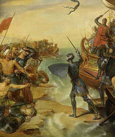 围攻达米埃塔，第七次十字军东征，1249年`Siege of Damietta, Seventh Crusade, 1249 by Georges Rouget
