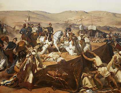 斯马拉战役，1843年`Battle of the Smala, 1843 by Emile Jean-Horace Vernet