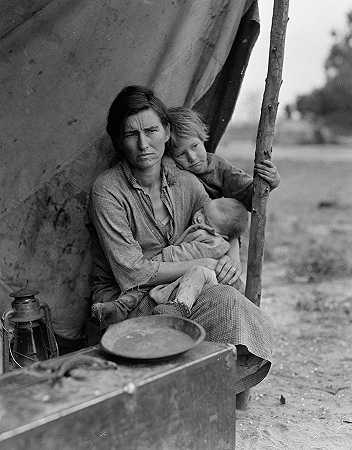 移民母亲，大萧条`Migrant Mother, Great Depression by Dorothea Lange