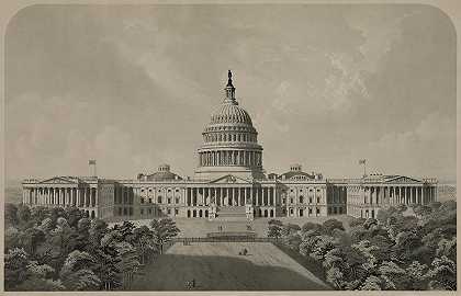 美国国会大厦华盛顿`United States Capitol Washington by American School