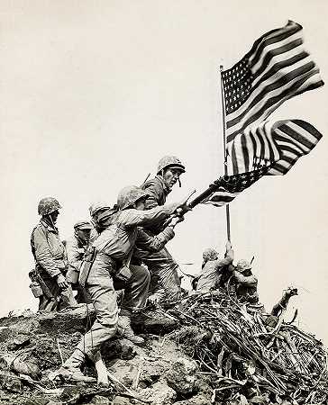 1945年硫磺岛升旗`Flag Raising at Iwo Jima, 1945 by American School