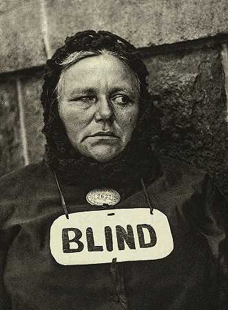 盲人妇女，1916年`Blind Woman, 1916 by Paul Strand