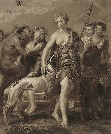 1628年，戴安娜和她的仙女在狩猎中`Diana And Her Nymphs on The Hunt, 1628 by Peter Paul Rubens
