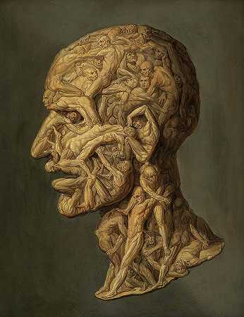 解剖头，解剖头，1854年`Anatomical Head, Testa anatomica, 1854 by Filippo Balbi