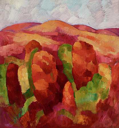 1930年第19号山脉`Mountains, no 19, 1930 by Marsden Hartley