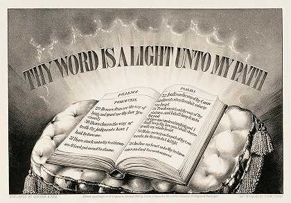 1872年，你的话语照亮了我的道路`Thy Word Is A Light Unto My Path, 1872 by American School