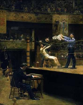 两轮之间，1890年`Between Rounds, 1890 by Thomas Eakins