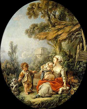 快乐的母亲`LHeureuse Mère (1758) by François Boucher