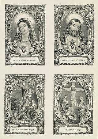 玛丽的圣心，1848年`Sacred Heart Of Mary, 1848 by American School