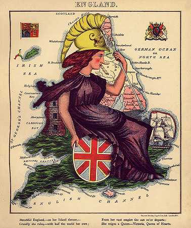 英格兰，地图，1868年`England, Map, 1868 by William Harvey