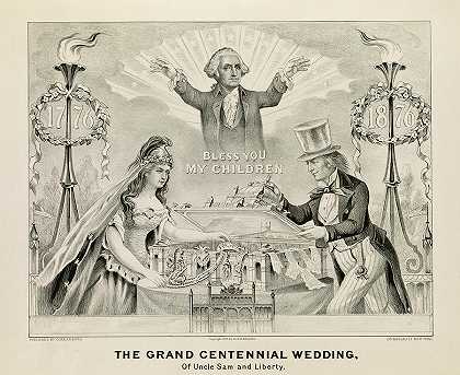 盛大的百年婚礼，1876年`Grand Centennial Wedding, 1876 by American School