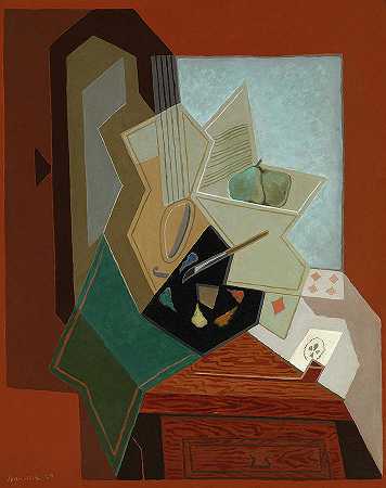 画家的窗户，1925年`The Painter\’s Window, 1925 by Juan Gris