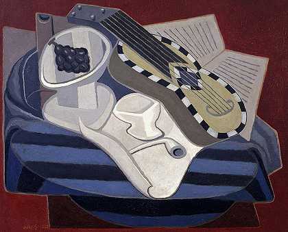 镶嵌吉他，1925年`Guitar with inlays, 1925 by Juan Gris
