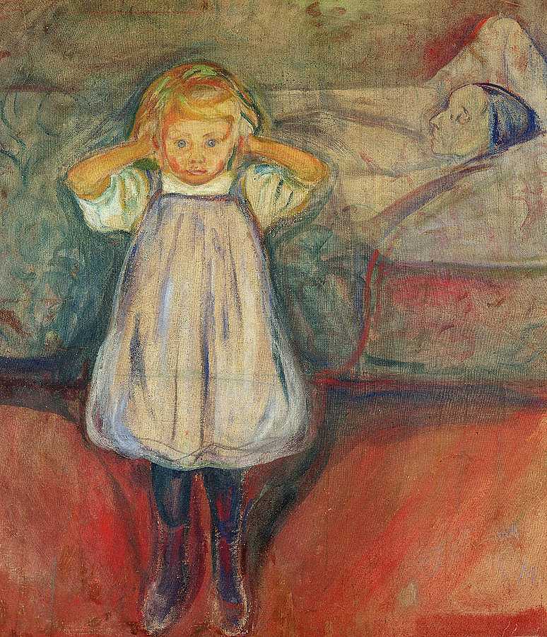 《儿童与死亡》，1899年`The Child and Death, 1899 by Edvard Munch