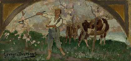 牛肉和小牛肉`La viande bovine (1893) by Georges Bertrand