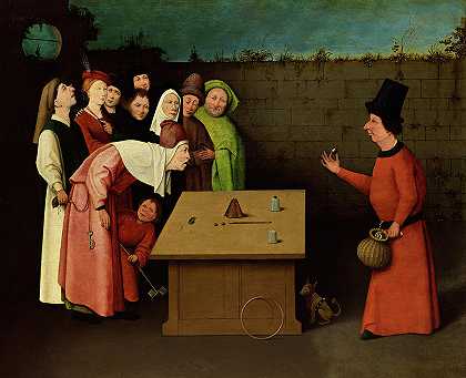魔术师，1525年`The Conjurer, 1525 by Hieronymus Bosch