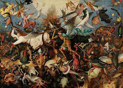 叛军天使的堕落，大约1562年`The Fall of the Rebel Angels, circa 1562 by Pieter Bruegel the Elder