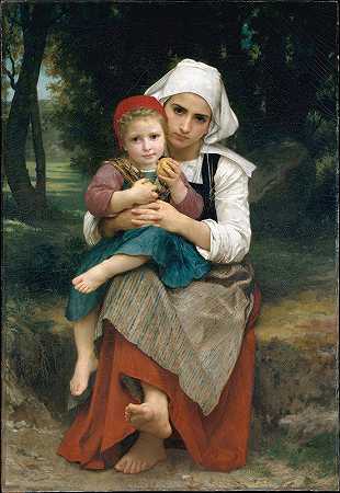 布雷顿兄弟姐妹`Breton Brother and Sister (1871) by William Bouguereau