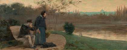 晚上`Le Soir (1889) by Roussel-Géo