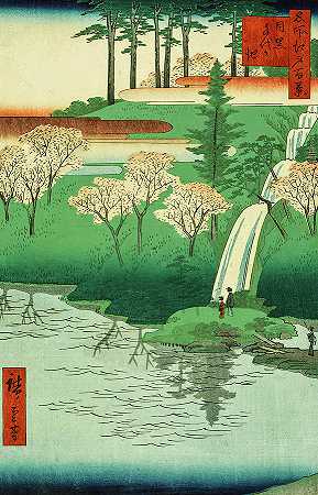 Chiyogaike Pond，Meguro，1856年`Chiyogaike Pond, Meguro, 1856 by Utagawa Hiroshige
