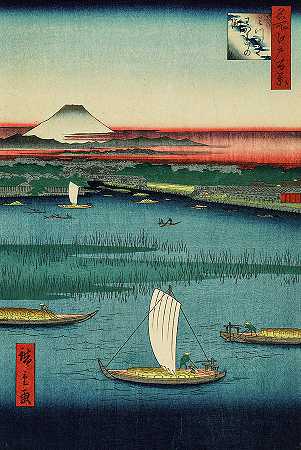 三宅和夫，1857年`Mitsumata Wakarenofuchi, 1857 by Utagawa Hiroshige