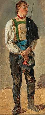 年轻的车夫`The Young Coachman (1837) by Friedrich August Matthias Gauermann