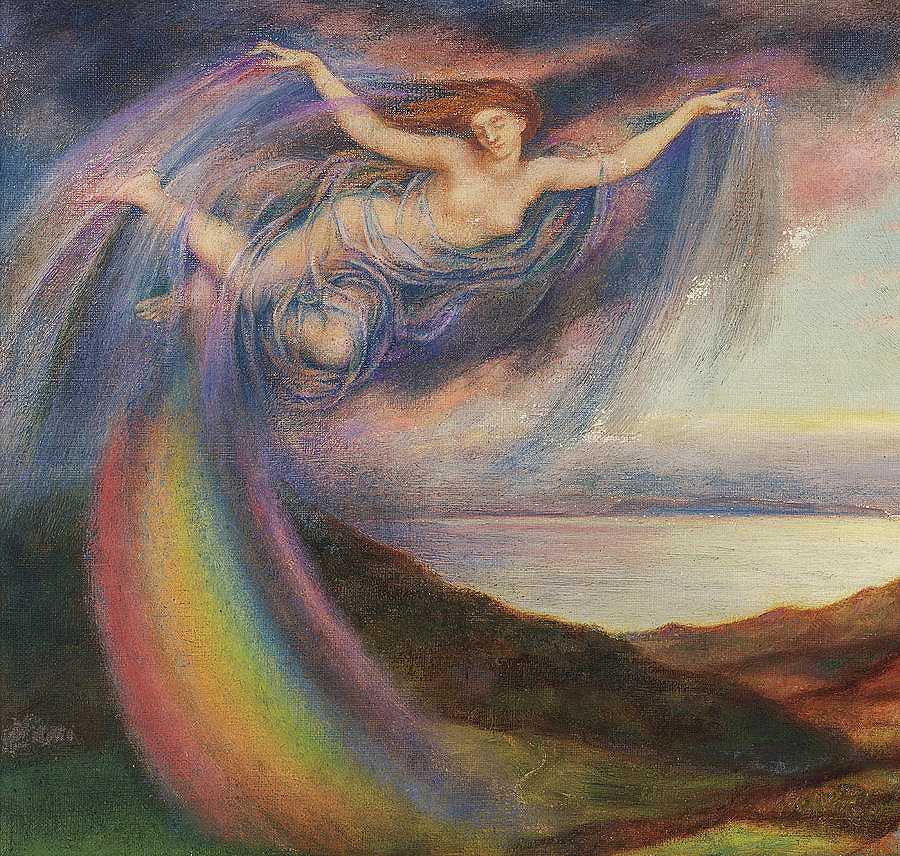 夏雨，1914年`Summer Shower, 1914 by Evelyn De Morgan