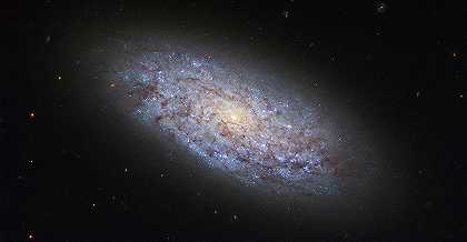 哈勃望远镜展示了一个矮螺旋星系`Hubble Displays a Dwarf Spiral Galaxy by Cosmic Photo