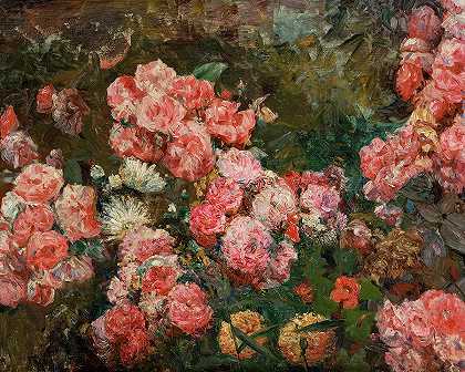 弗劳尔斯，1917年`Flowers, 1917 by Eliseu Visconti