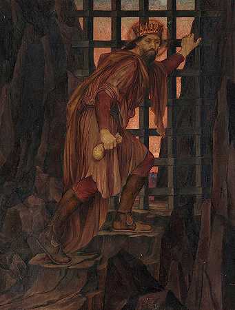 栅栏门，1919年`The Barred Gate, 1919 by Evelyn De Morgan