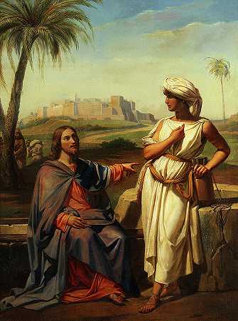 耶稣和撒马利亚女人`Jesus and the Samaritan Woman by Unknown