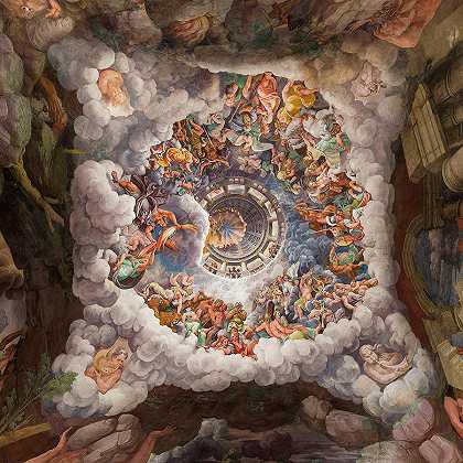 巨人之屋，天花板`Chamber of the Giants, Ceiling by Giulio Romano