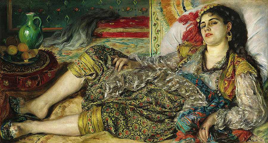 奥达利斯克，1870年`Odalisque, 1870 by Pierre-Auguste Renoir