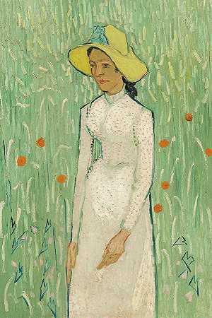 穿白衣服的女孩，1890年`Girl in White, 1890 by Vincent van Gogh