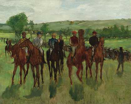 骑手们，大约1885年`The Riders, circa 1885 by Edgar Degas
