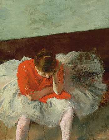 舞蹈课，芭蕾舞演员`The Dance Lesson, Ballerina by Edgar Degas